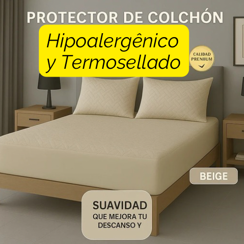 PROTECTOR DE COLCHON TERMOSELLADO Tecnología anti-ácaros e hipoalergénica
